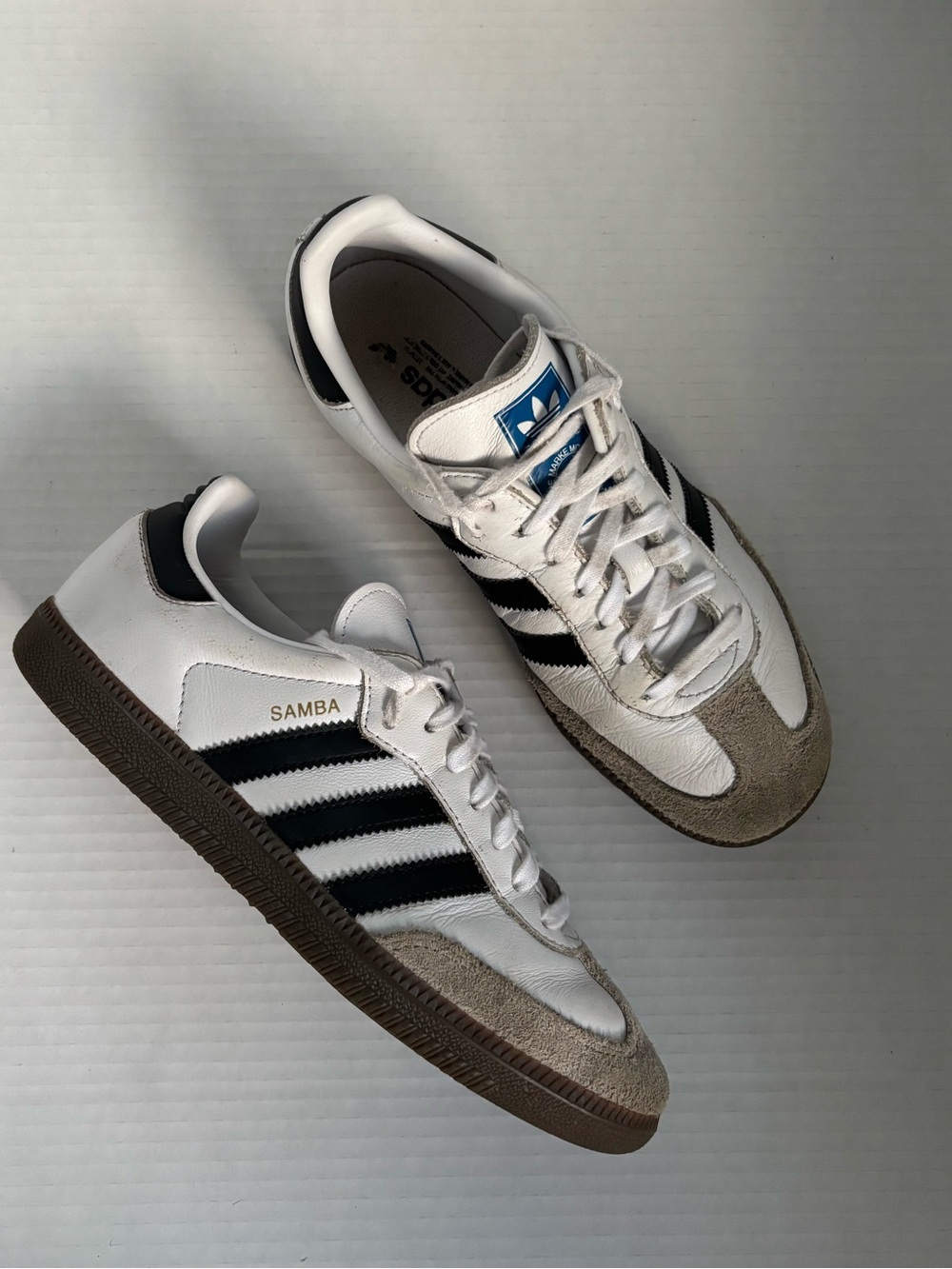adidas Samba OG Women’s Black & White Retro Leather Sneakers Shoes Sz 5.5